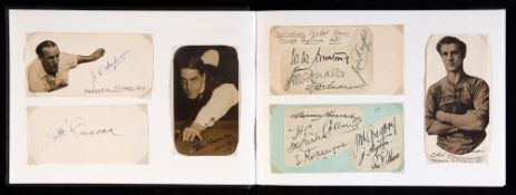 An autograph book with a good selection of 20th century sportsmen,
including the 1921 Australian