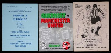 A Guernsey XI v Fulham programme 30th January 1977 signed to the front cover by the Fulham team,