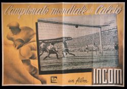 A very rare Italian 1934 World Cup film poster,
published by the Italian film production company CEI