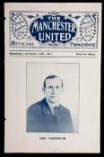 Manchester United v Blackpool programme 13th January 1917