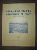 A daily programme for the French Open Tennis Championships at Roland Garros, 21st July 1947,