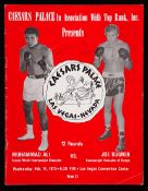 Muhammad Ali v Joe Bugner official fight programme, Caesars`s Palace, Las Vegas, 14th February