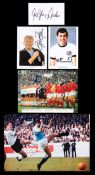 Autographs of the West Germany 1966 World Cup final team, including an Aral photo card fully signed