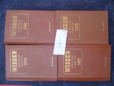 John Wisden`s Cricketers` Almanacks, for 1948 to 1950, 1952, and 1955 to 1958, all publisher`s