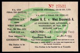 An extremely scarce ticket produced by Everton FC for the eventuality of a Preston North End v West