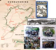 Nürburgring `Nordschleife` memorabilia 1920s to 1960s, a large 1960s Nürburgring circuit poster