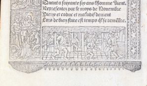 Believed to be the first ever printed image of real tennis/jeu de courte paume: a page printed on