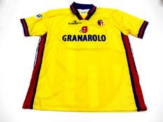 Kennet Andersson: a yellow Bologna No.19 Serie A jersey season 1998-99, short-sleeved, Lega Calcio