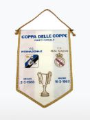 A 1983 European Cup Winners` Cup Quarter-Final pennant FC Inter v Real Madrid Provenance: Former