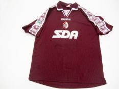 Fabio Pecchia: a maroon Torino No.13 Serie A jersey season 1999-2000, short-sleeved, Lega Calcio