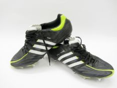 Walter Samuel: a pair of black, white & green Adidas 11 Pro football boots 2011, inscribed MIRKY-