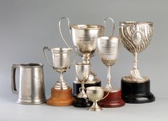 A group of 7 trophies awarded to the amateur boxing champion Jim Hockley, i) a silver two-handled