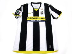 Mohamed Sissoko: a black & white striped Juventus No.22 Serie A jersey season 2008-09, short-