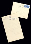 Sir Donald Bradman: an autographed manuscript letter on Lord`s Cricket Ground note paper, with