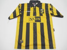 Stefan Nanu: a yellow & black striped Vitesse Arnhem No.2 jersey season 2000-01, short-sleeved, no