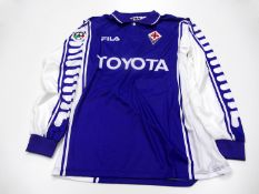 Gabriel Batistuta: a violet Fiorentina No.9 Serie A jersey season 1999-2000, long-sleeved, Lega