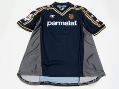 Diego Fuser: a navy blue Parma No.7 Serie A jersey season 2000-01, short-sleeved, Lega Calcio