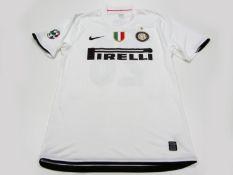 Cristian Chivu: a white FC Inter No.26 Serie A away jersey season 2008-09, short-sleeved, Lega