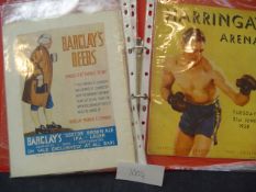 Four pre-war Haringay boxing programmes, i) Peter Sarron v Dave Crowley & Buddy Baer v Jim WIlde;