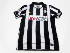 Milos Krasic: a black & white striped Juventus No.27 Serie A jersey season 2010-11, short-sleeved,