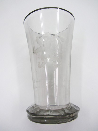 A heavy Bohemian glass vase: The 1947 FIBA European Championship, inscribed V CHAMPPIONAT EUROPY V