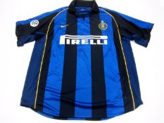 Ronaldo [Luis Nazario de Lima]: a blue & black striped FC Inter No.9 Serie A jersey season 2001-02,
