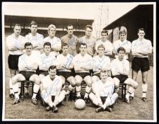 A fully signed photograph of the Fulham team circa 1965, the line-up including Johnny Haynes,