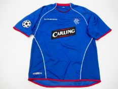 Ross McCormack: a blue Glasgow Rangers UEFA Champions League No.44 jersey season 2005-06, short-