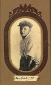 A signed & framed Sir Don Bradman presentation, comprising a b&w photograph of Bradman as a young