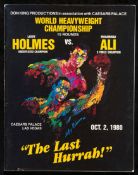 Muhammad Ali v Larry Holmes official fight programme, Caesar`s Palace, Las Vegas, 2nd October 1980,