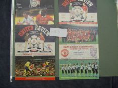Five autographed Manchester United programmes, matches dating between 1986 and 2000, signatures