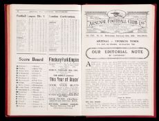 A bound volume of Arsenal programmes 1928-39, no covers, 1st team, reserves and other matches