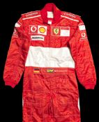 Michael Schumacher 2006 British Grand Prix worn Ferrari racesuit,
the waistband bearing his initial,