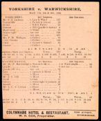 A rare scorecard for the highest innings total ever posted in the history of English County Cricket,