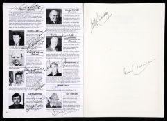 An autographed 1966 World Cup 25th anniversary dinner menu/programme,
held at the Wembley Stadium