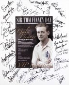 A 2009 Sir Tom Finney Day Gala Dinner invitation reproduced on canvas and multi-signed by football
