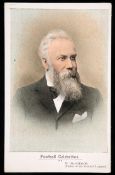 A rare colour artist drawn portrait postcard of William McGregor Founder of the Football League
