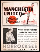 Manchester United v Burnley programme 23rd September 1933,
reasonably good condition