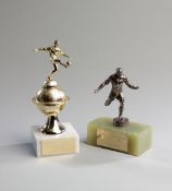 Two Birmingham City Player of the Year trophies presented to Dave Langan in season 1981-82,
one from