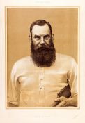 A print of Dr. W.G. Grace as a young cricketer circa 1880s,
a lithograph after an original pen & ink