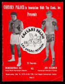 Muhammad Ali v Joe Bugner official fight programme, Caesars's Palace, Las Vegas, 14th February 1973,
