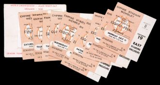 A set of 10 1966 World Cup ticket stubs for all matches played in London,
comprising the final,