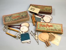 Three boxed table tennis sets all by John Jaques & Son of London and dating between circa 1900-1920,
