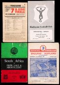 A Collection of rugby programmes,
including 21 international matches played between 1947 and 1980,