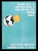 Official 1962 World Cup tournament programme,
minor creasing, ink scores to interior, overall good