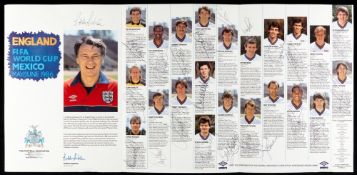 A squad-signed official Football Association 1986 World Cup information brochure,
signed on the