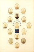 A photographic display of the Rugby School rugby XV in 1925,
with illuminated school crest and
