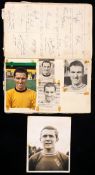 A 1960s football autographs collection,
typically magazine, newspaper and programme photographs laid