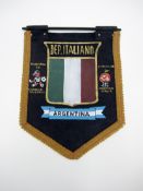 A Deportivo Italiano pennant celebrating the Argentina and Italy World Cup champions of 1978 and