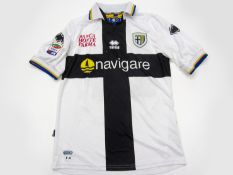 Massimo Paci: a white Parma No.24 Serie A jersey season 2009-10,
short-sleeved, Serie A TIM badge,